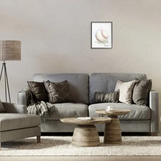 Stupell Industries Soft Pastel Baseball Framed Giclee Design by Matthew Piotrowicz {2}