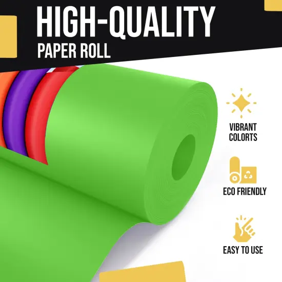 Kraft Paper Roll 36" X 1320" (110' Ft) Colored Paper Roll - Packing Paper Roll - Craft Supplies - Kraft Wrapping Paper Perfect as Shipping Paper Craft Paper Roll by Crown Display Lime Green {3}