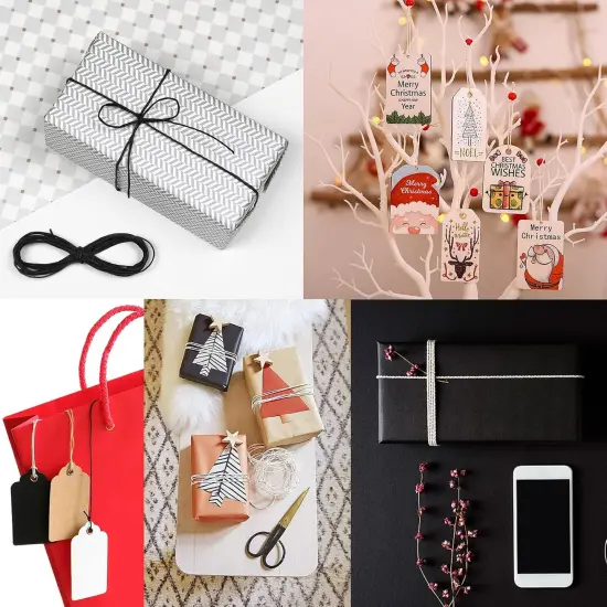 3 Cotton Twine - Natural Jute Packing & Wrapping Twines (Black, White) {5}