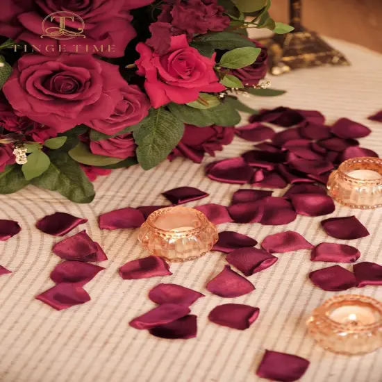 300pcs Silk Rose Petals Burgundy Heart Flower Petals for Wedding {4}