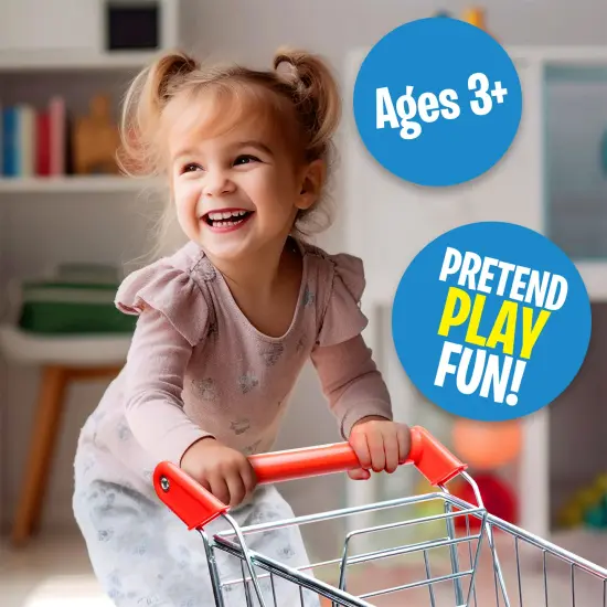Schylling: Little Shopper Shopping Cart - Grocery Toy, Steel Frame, Fold Out Seat, Easy Push, Pivoting Wheels, Supermarket Pretend Play, Kids Ages 3+ {6}