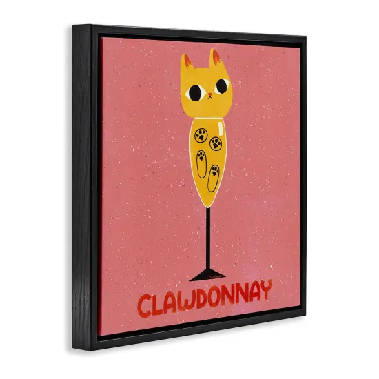 Stupell Industries Clawdonnay Feline Wine Floating Frame Design by Carrie Cantwell {3}