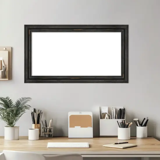 Rustic Pine Narrow Framed Dry Erase Magnetic Board Black {6}