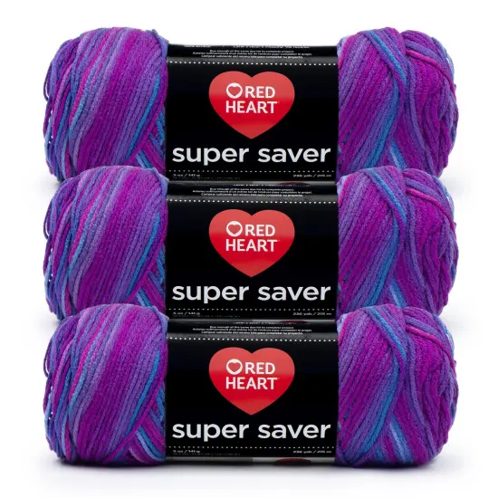 Red Heart Super Saver Yarn 24 Pack-Grape Fizz {1}