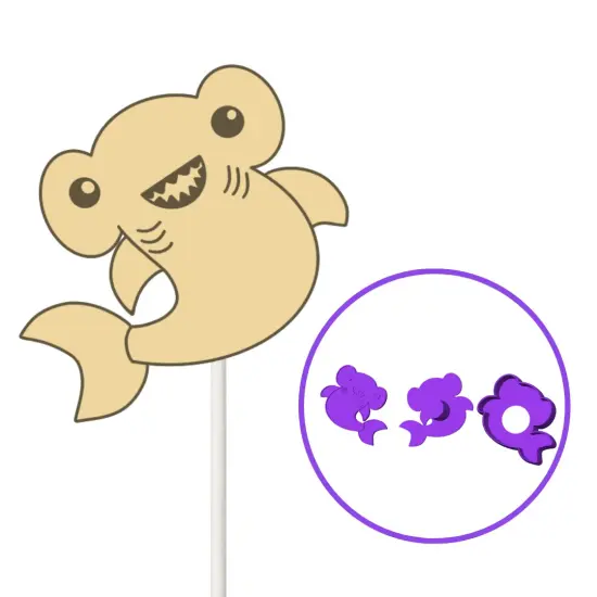 Shark Cake Pop Mold W Embosser Hammer Head {1}