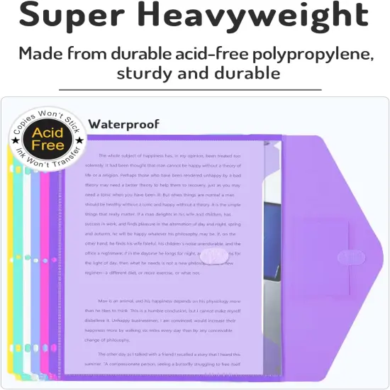 10 Pack Super Heavyweight Plastic Folders with Tight Closure Envelope {3}