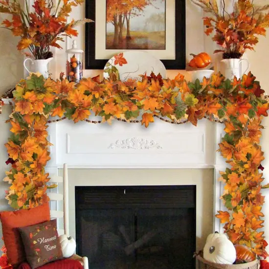 4 Pack Fall Maple Leaves Garland - 5.2ft (Style 1) {4}