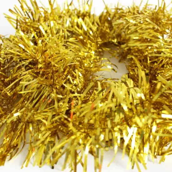 Northlight Shiny Tinsel Christmas Garland - 25' X 4" - Two Tone Gold {4}