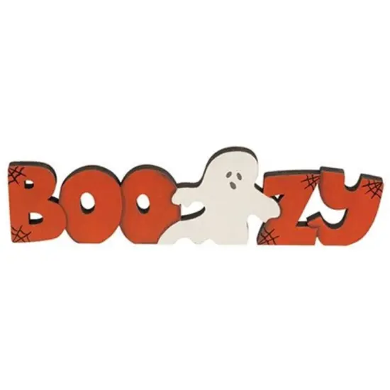 3 Asstd. Halloween Wooden Word Block Set Boozy Witchy Batty Shelf Decor {5}