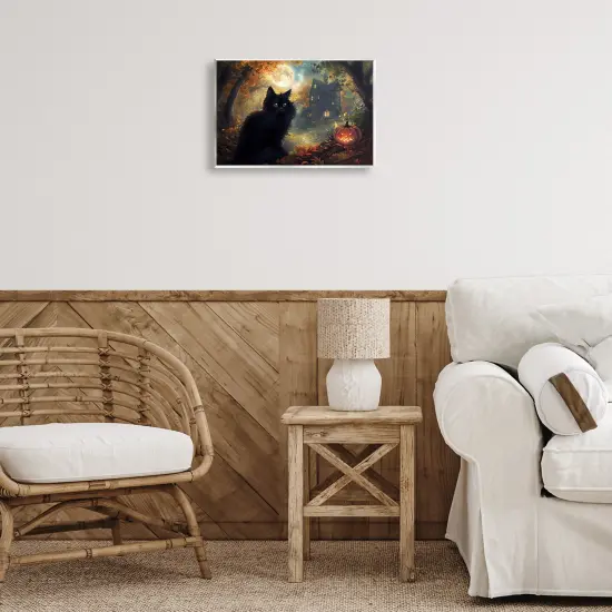 Stupell Industries Black Cat & Haunted Mansion Wall Plaque Design by Wumples {2}