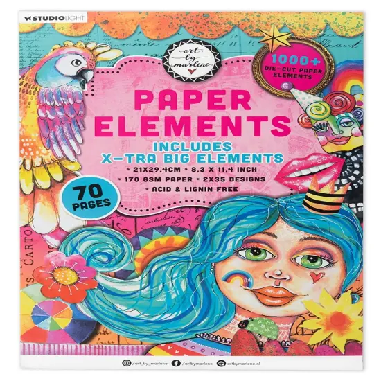 Art By Marlene Die-Cut Paper Pad 8.26"X11.57" 70/Pkg-Nr.275 Elements {1}