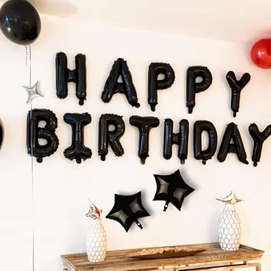 23pcs Birthday Balloons Banner(black) {4}