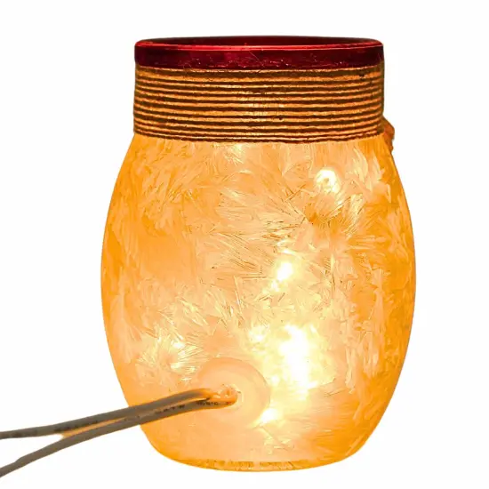 Stony Creek 4.0 Inch Fall Pre-Lit Vase Jar Thanksgiving Lighted Glass Accent , Thanksgiving Decor Electric Thanksgiving LEAVES {2}