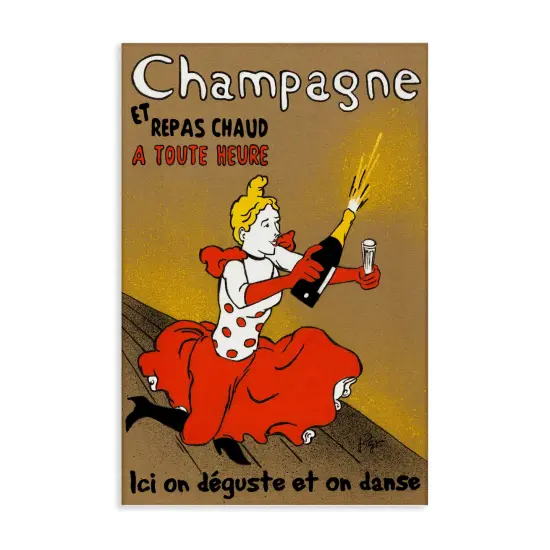 Stupell Industries Antique Champagne Bottle & Woman Canvas By Jean-Pierre Got {1}