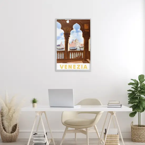 Stupell Industries Venezia Architecture with Boats View Framed Giclee By PIDDIX {2}