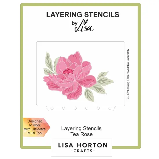 Lisa Horton Crafts A6 Layering Stencil-Tea Rose {1}