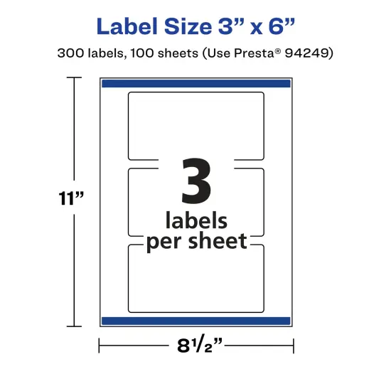 Avery Glossy Clear Rectangle Labels with Sure Feed, 3" x 6" {5}