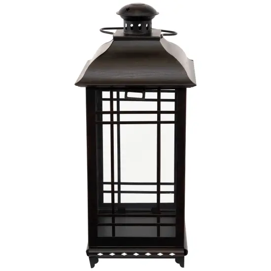 Northlight Distressed Mission Style Metal Candle Lanterns - 19.5" - Black - Set of 3 {7}