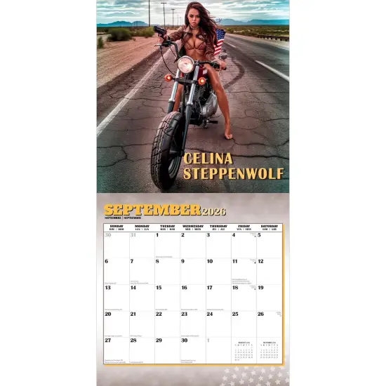 Hot Chicks Cold Steel | 2026 12 x 24 Inch (Hanging) Monthly Square Wall Calendar {4}