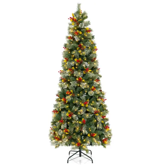 Pre-Lit Artificial Christmas Tree with PVC and Pine Needles {1}