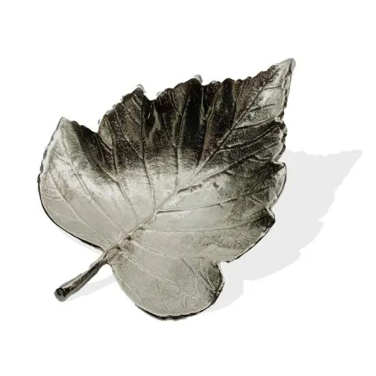 Ornate Metal Leaf Style Tray Gold {2}