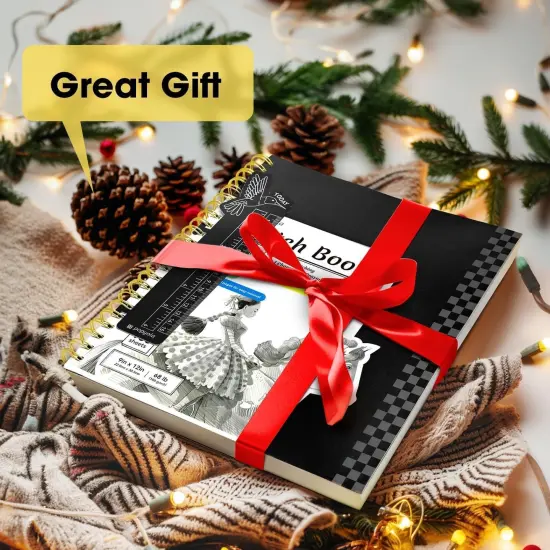 9" x 12" Sketch Book with Bookmark Ruler, 100 Sheets Spiral Sketchbook for Drawing (68lb/100gsm), Acid Free Sketch Pad Artist Sketching Drawing Paper for Kids Teens Adults Artists {3}