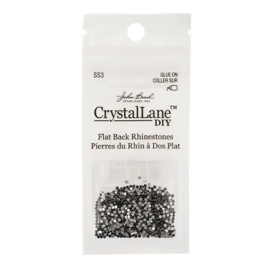 Crystal Lane DIY SS3 Glass Flatback Rhinestones, 1440pcs Jet {3}