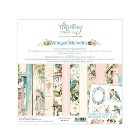 Mintay Winged Melodies 8 x 8 Paper Pad {1}