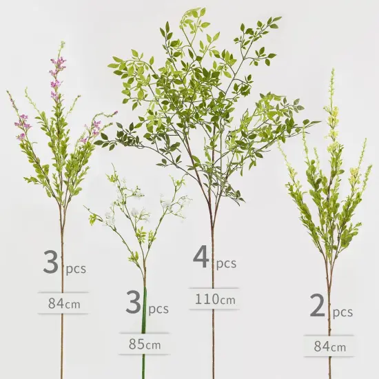 12pcs 44inch Fake Flowers Home Decor Faux Greenery Stems Branches for Vase Artificial Flowers for Spring Wedding Table Centerpieces {2}