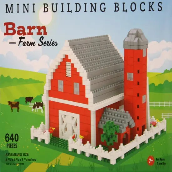Mini Building Blocks - Farm Series - Barn with Fence {1}