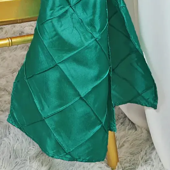 10 Pieces Rich Moss Green Pintuck Taffeta Chair Sashes 9.5 x 108 Inches {2}