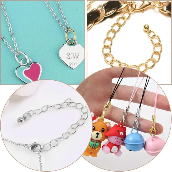 Lobster Claw Clasps and Extender Chains for Jewelry Making Supplies(300pcs) {5}