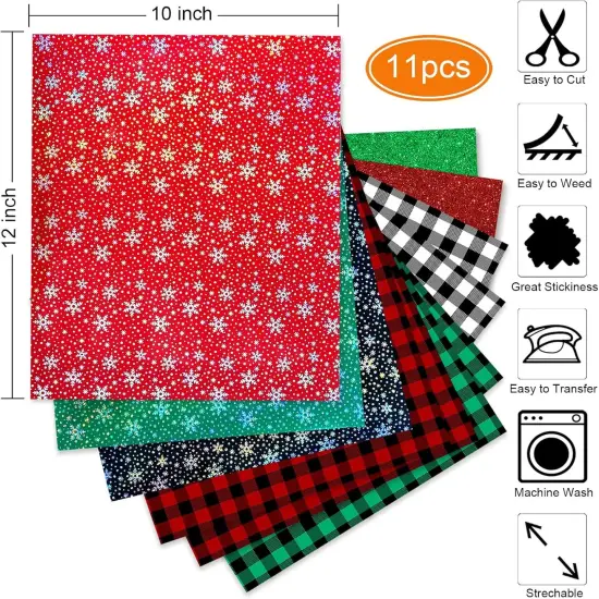 Christmas Heat Transfer Vinyl, 11 Sheets {3}