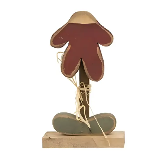 Rustic Wood Drooping Daisy Figurines with Raffia Bows 4 Asstd. {4}