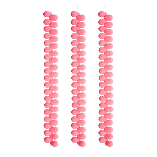 John Bead 114pcs 6x9mm Czech Glass White Alabaster Velvet Drop Bead Strands Soft Pink {3}