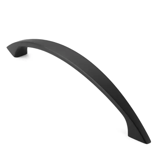 Cauldham Solid Kitchen Cabinet Arch Pulls Handles (5" Hole Centers) - Curved Drawer/Door Hardware - Style M243 - Matte Black {1}