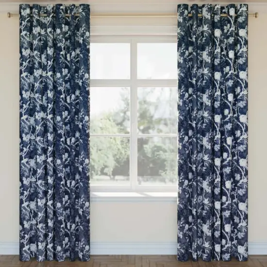 Bluebird - Blue Floral Upholstery Fabric 54 Inches" {2}