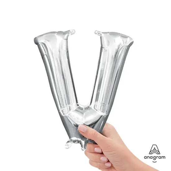 Anagram&reg; 16" Silver Letter Balloons A&ndash;Z Air Fill Only Mylar by {4}