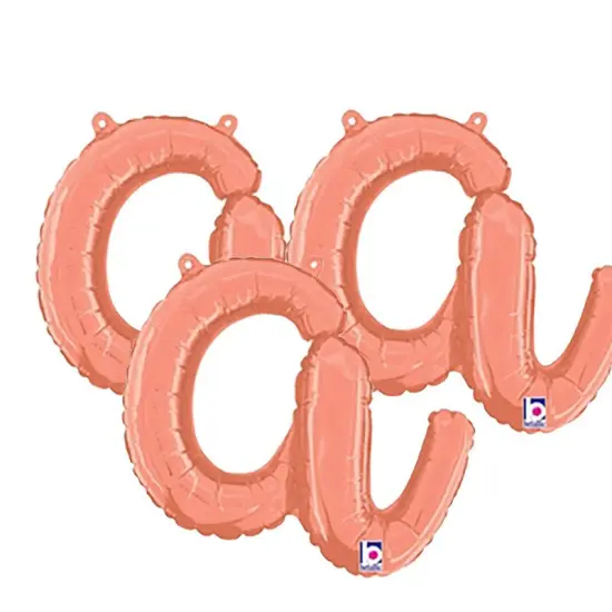Betallic&reg; 14 inch Script Letter A Rose Gold Air Fill Only {3}