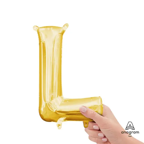 Anagram&reg; 16" Gold Letter L Balloon Air Fill Only Foil Mylar {3}