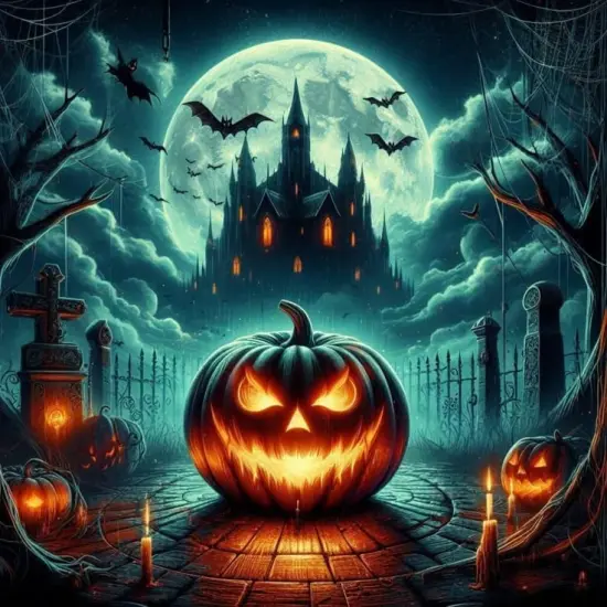 5D Halloween Horror Pumpkin DIY Diamond Painting Kits {1}