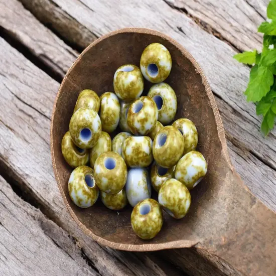 50G Opaque Lt. Blue Picasso Czech 32/0 Seed Beads {2}