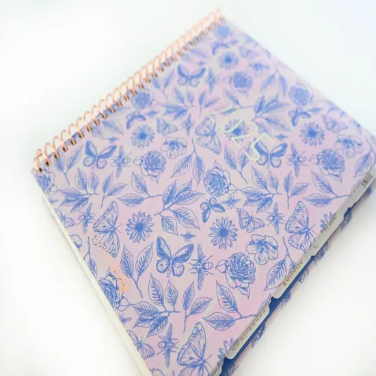 2025 Planner - Horizontal Layout, Spiral Bound - "Butterfly Doodles" (#109) {4}