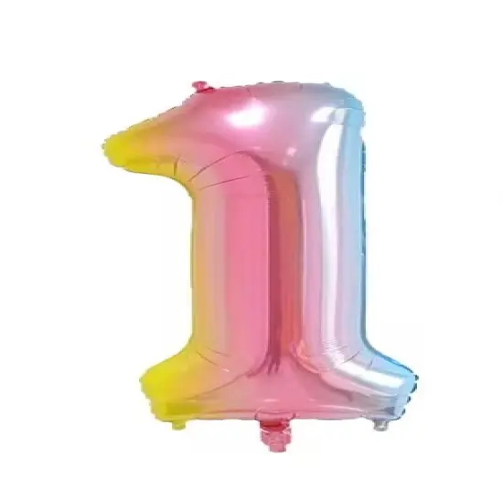 Rainbow Gradient Colorful Number Balloon Foil Balloon F07M1-77-1 {1}