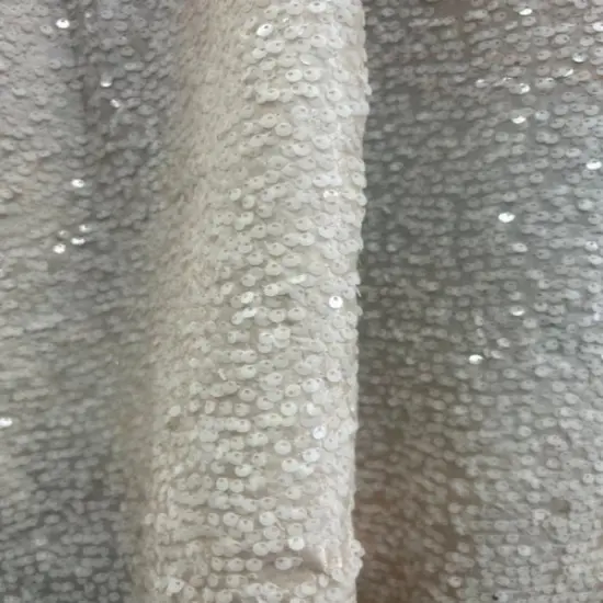 1 Yard Sequin Taffeta Fabric 50&ndash;54 inches Wide Sparkly Material for Costumes and Event Decor White/Silver {6}