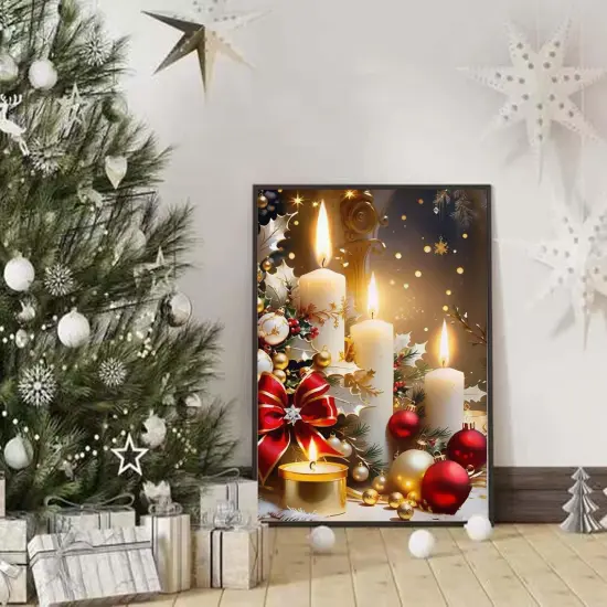 Christmas Diamond Art Kits for Adults, Christmas Candle Diamond Painting Kit (12 Inch) {2}