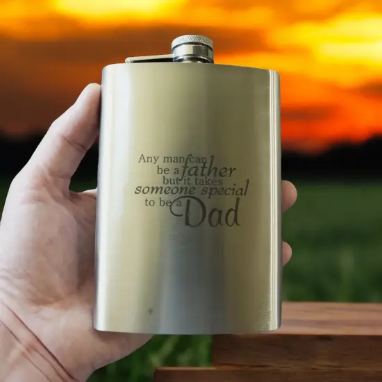 8oz Any Man Can Be a Father Stainless Steel Flask {4}