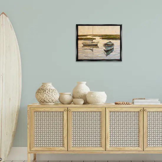 Stupell Industries Be Still Rowboat Landscape Floating Frame By Linda Sperruzzi {2}