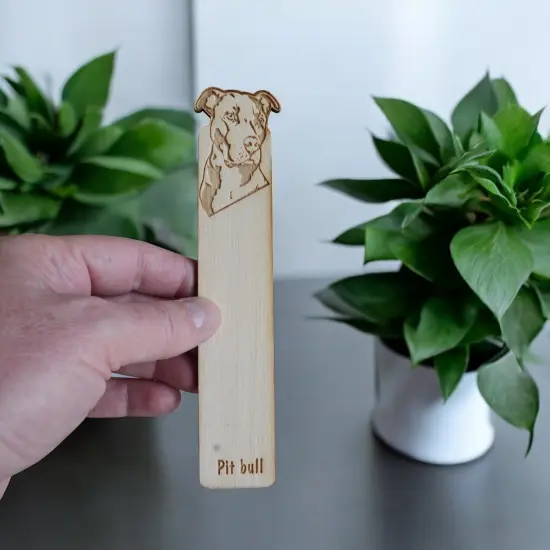 Bookmark - Pit bull Dog - Birch wood {2}