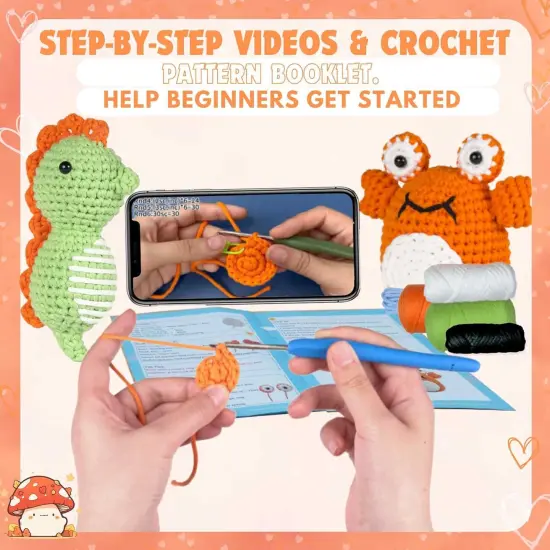 Crochet Kit for Beginners (2-Piece Animal Amigurumi) {3}